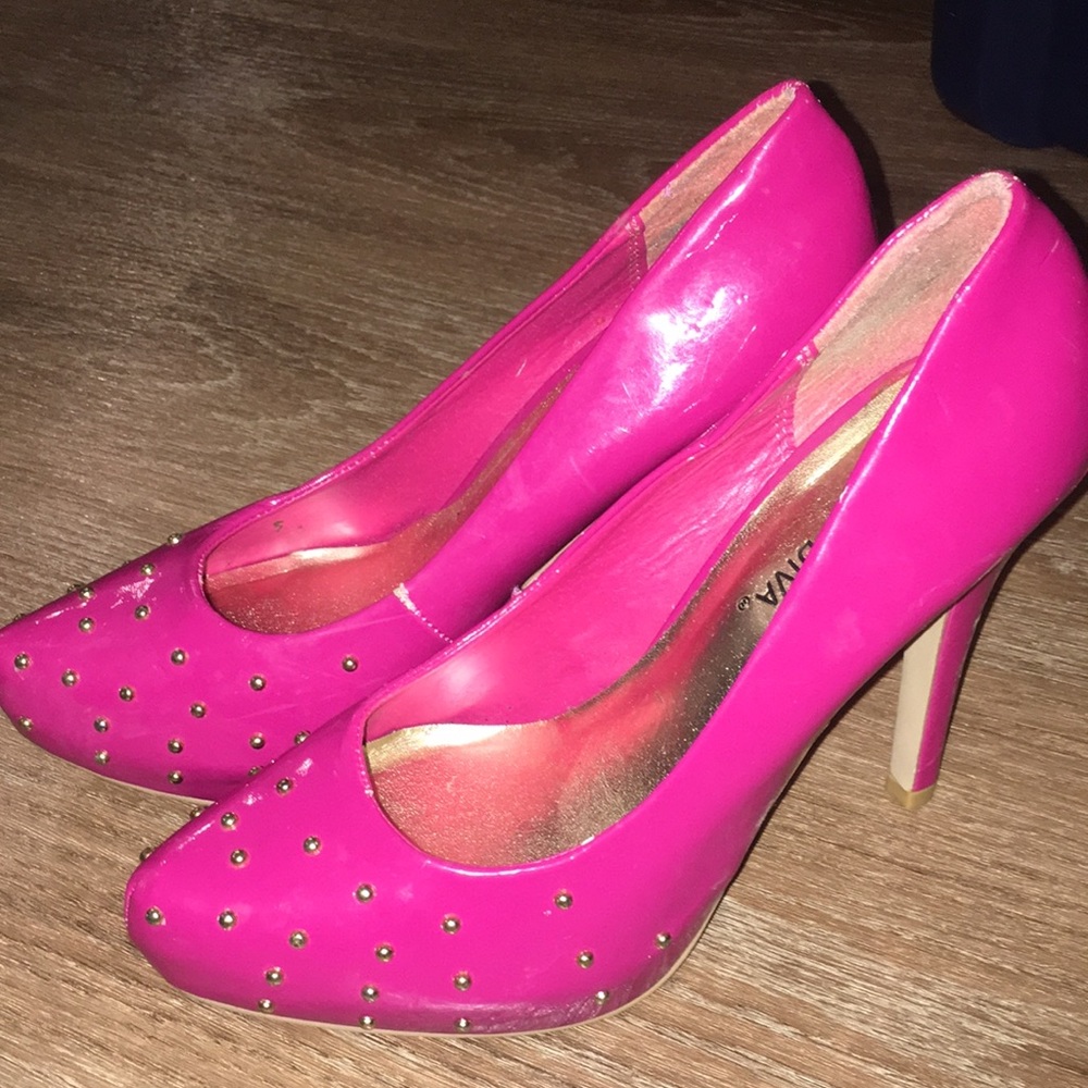 Pink stiletto heels